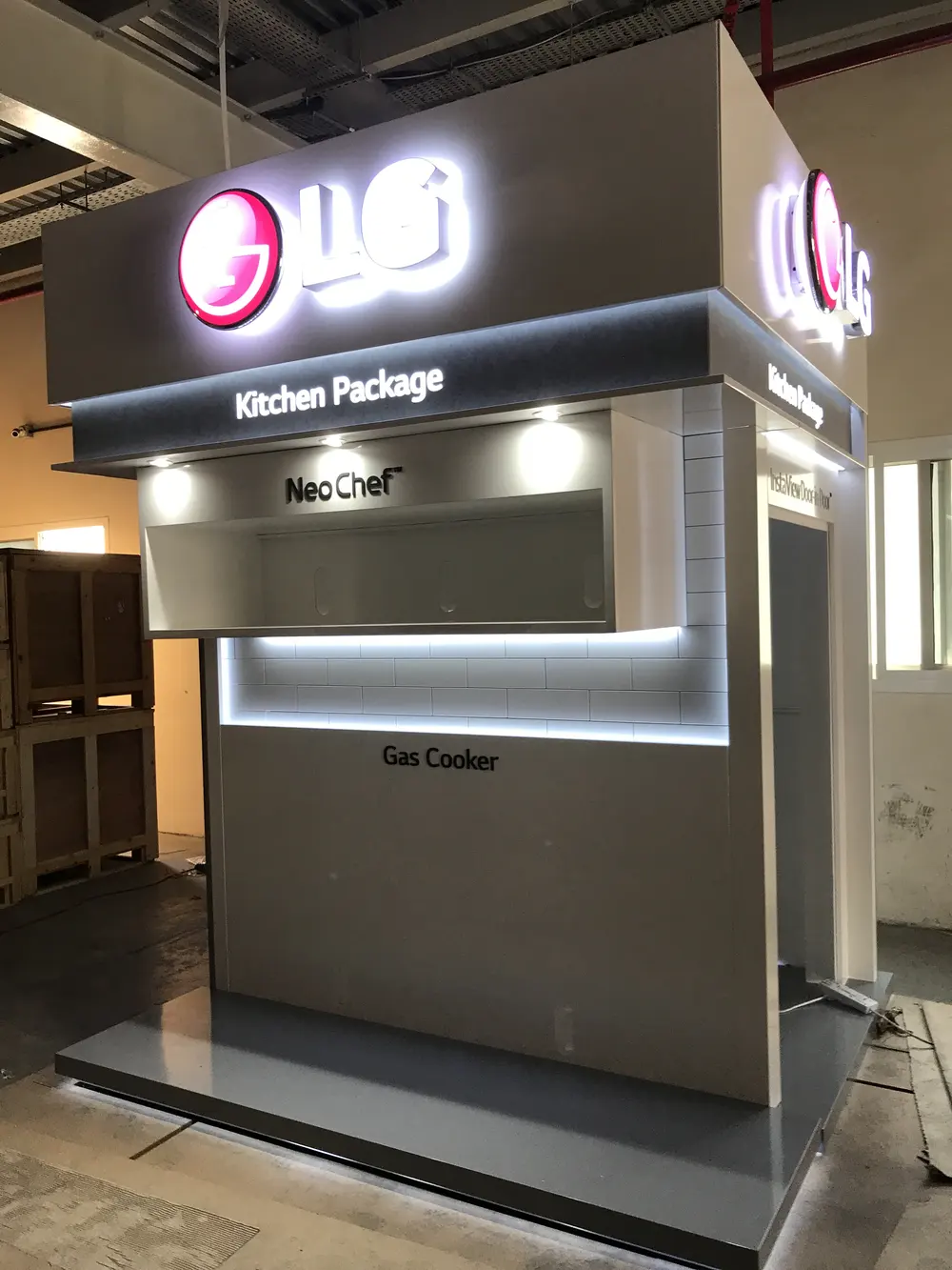 Premium appliance brand experience wall