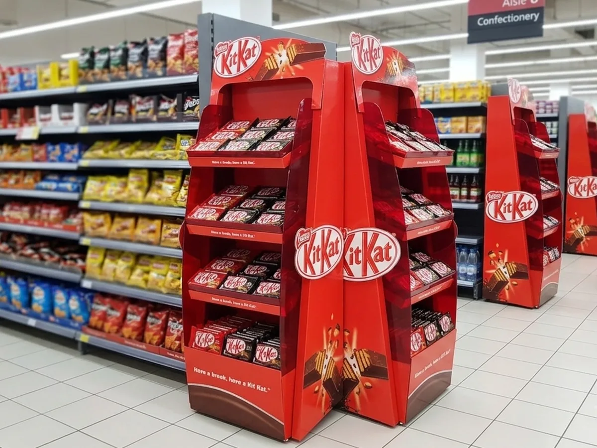 FMCG confectionery floor display unit manufactured by Ideal Design for a retail rollout