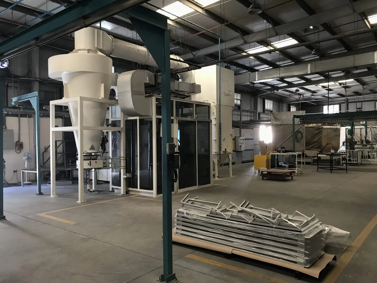 Powder coating plant at the Ideal Design factory in Ajman