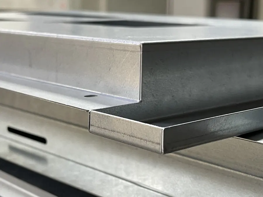Formed edge detail from the press brake on an enclosure panel