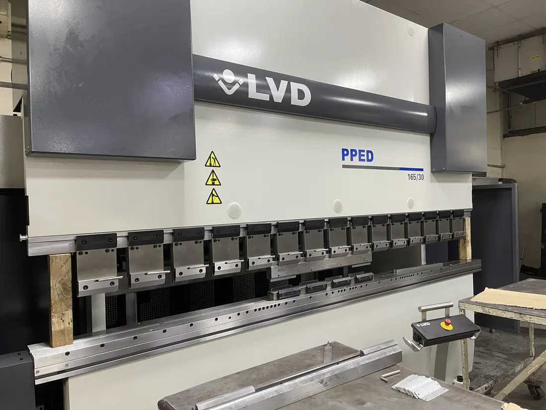 165 tonne press brake forming a panel
