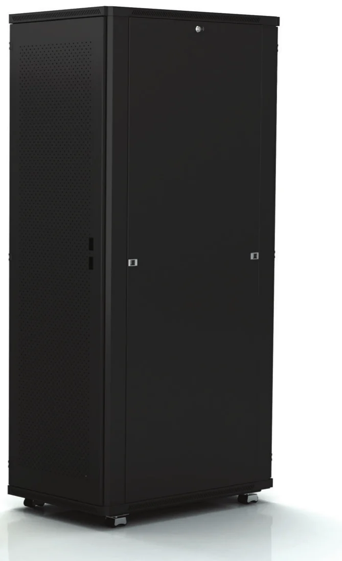 42U server rack with high flow perforated doors made by Ideal Design in the UAE